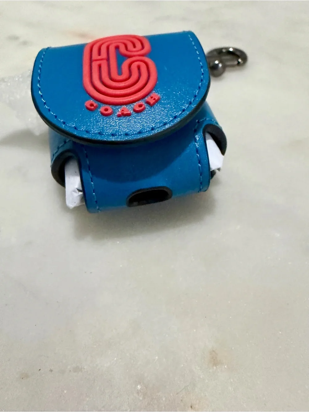 NEW Coach Wireless Earbud Case Bag Charm Colorblock Coach Logo Royal Blue Red